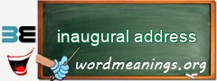 WordMeaning blackboard for inaugural address